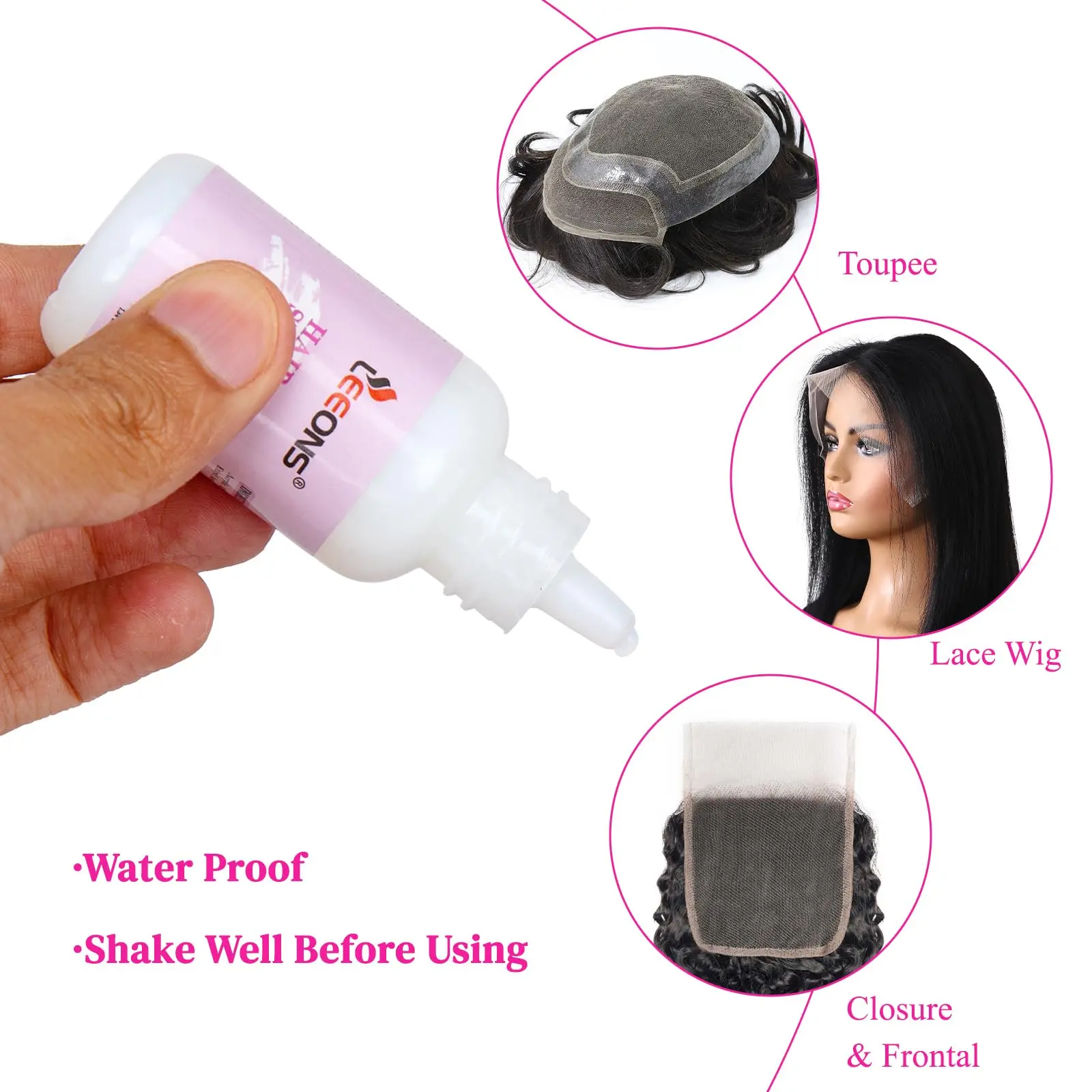 Lace Wig Glue and Remover Set Waterproof Wigs Liquid Glue Invisible Glue for Wigs Long Lasting Bold Hold Wig Adhesive Glue