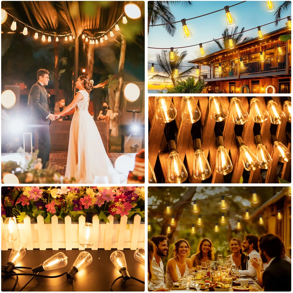 LED ST38 Solar String Light 12V 1W Waterdichte String Fairy Lights Onbreekbaar voor Garden Party Solar Lights Outdoor Decoratief