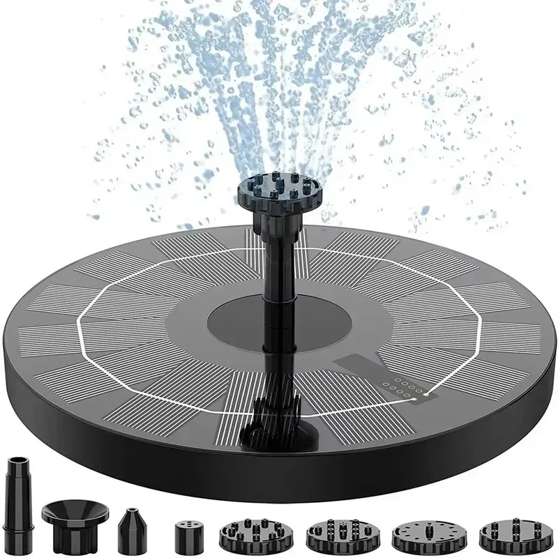 Solar Fountain Pump Mini Floating Fountain Outdoor Swimming Pool Water Pump Garden Courtyard Landscape Decoration Circular