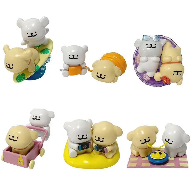 플레이이즘 6라인 강아지 피규어 블라인드 박스, 해피 스티커, 해피 시리즈 인형 데스크탑 장식품