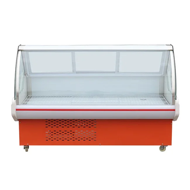 

#Glass Door Meat Display Chiller Deli Meat Display Case Fish Cooling Showcase