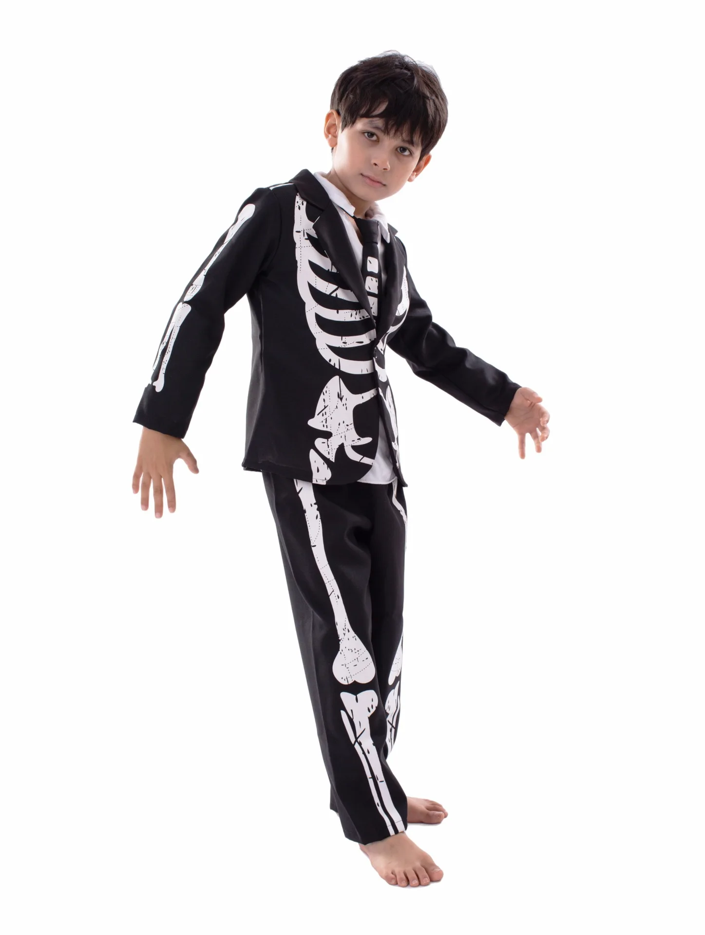 Hot Sale Halloween Zombie Skeleton Glow In The Dark Costume Cosplay Jumpsuit  Fancy Dress Carnival Theme Party