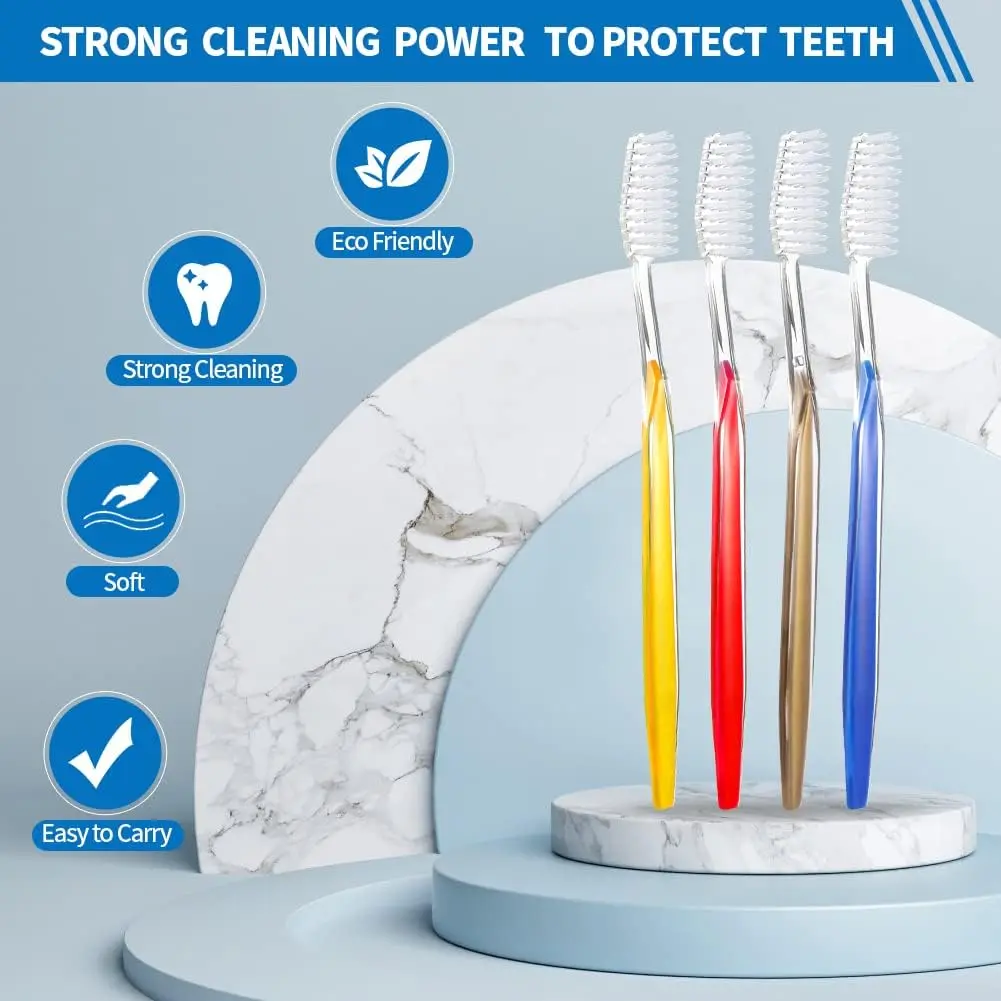 100 pcs Travel Toothbrushes Soft Bristle Disposable Toothbrush Individually Wrapped for Homeless Gift Hotel Camping