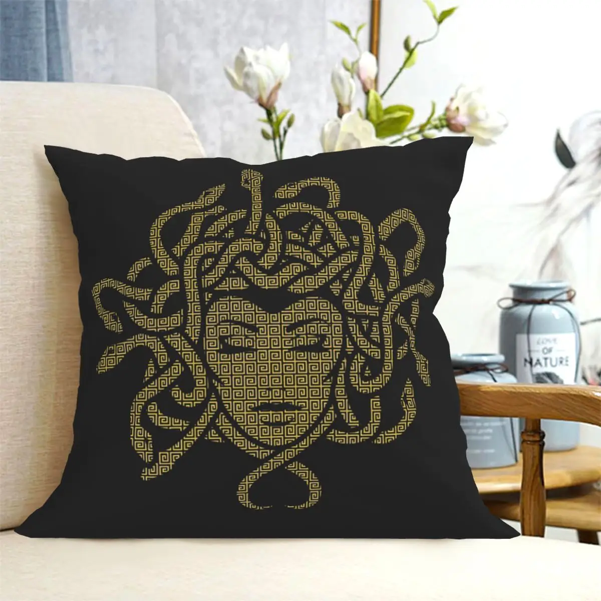 Ancient Greece Medusa Gorgon Vintage Style Square Pillowcase Cushion Cover Pillow Case Throw Pillow Cover for Home Bedroom Car