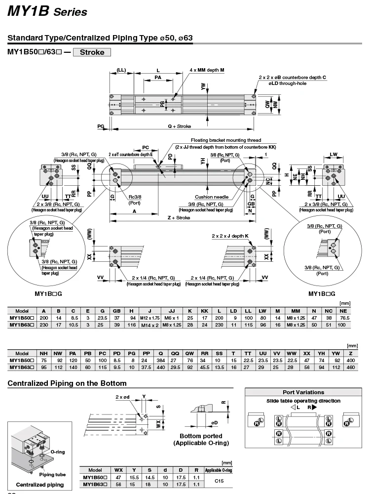 Mechanischer kolbenstangenloser Zylinder der Marke AFR MY1B16-100 MY1B20-200 MY1B25-300 MY1B32-400 MY1B40-500 MY1B40-600 MY1B16-700 MY1B20-800 – Detail 7