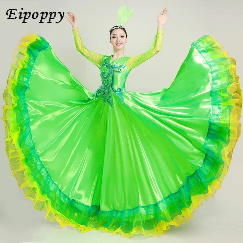 Traje De Performance De Carnaval Para Mulheres, Saia Cigana, Laço, Bigdance, Espanha, Vestido De Coro