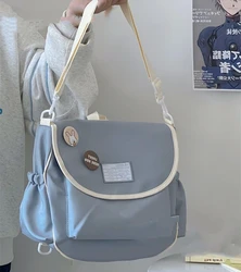 Saco de nylon coreano Ulzzang para mulheres, Crossbody Bags para estudantes, bolsas escolares, mochila, bolsa de ombro, moda