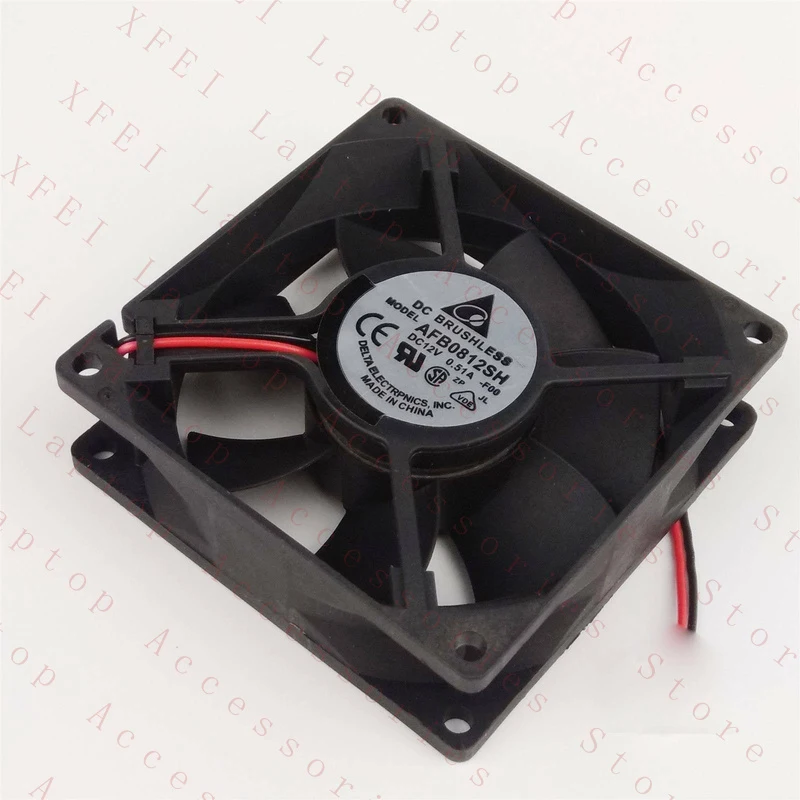 D  1PC AFB0812SH F00 Delta Cooling Fan 12V 0.51A 8cm 3Pin double ball speed New