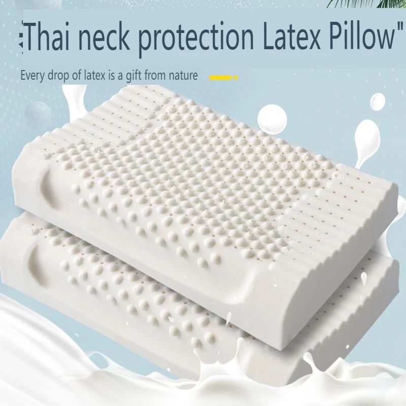 Natural Latex Neck Pillow Pressure Relief Pillow Adult/Child Health Sleep Pillow Cervical Sleeping Pillow