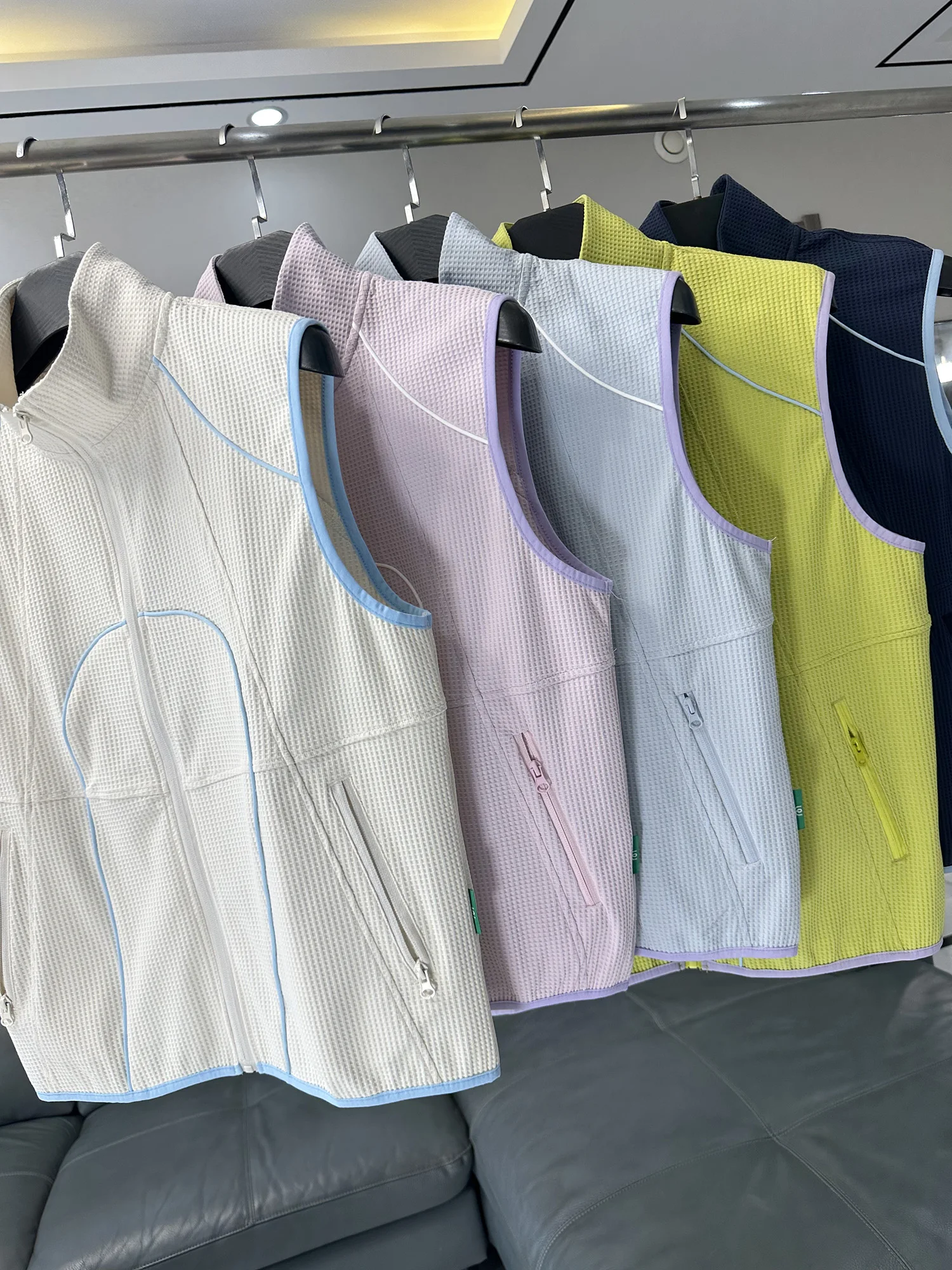 Unisex Outdoor Climbing Cycling Waffle Texture Vest Moisture Wicking Breathable Sun Protection UV Resistant Standard Fit Vest