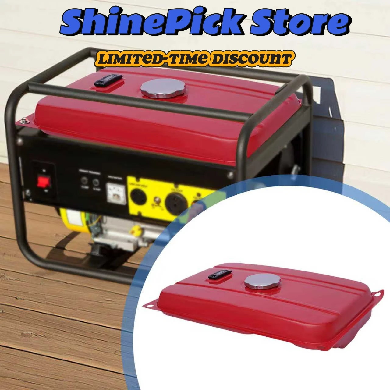 

Iron Fuel Tank for Generator—4 Gallon Capacity Thickened Buckle Cap (Leak-Proof), Easy Install, Ideal for Home/Construction Site