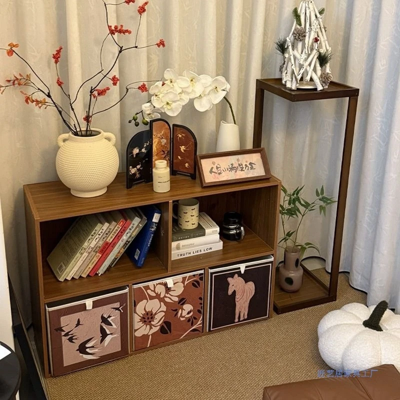 Living room storage floor rack storage free combination lattice home bookcase