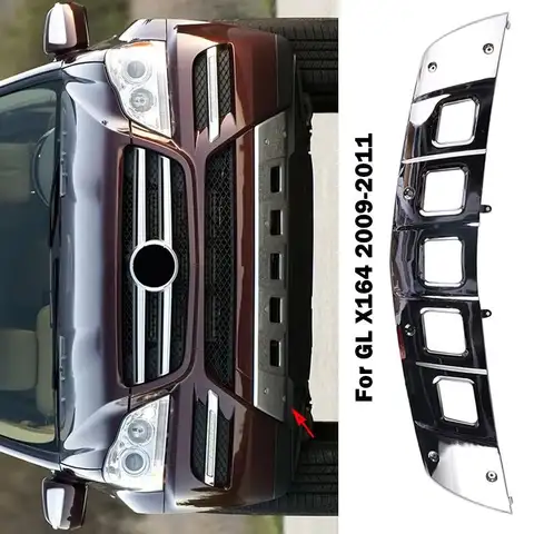 A1648852622 For Mercedes Benz GL Class X164 W164 GL350 GL450 Front Bumper Chrome Chromium Trim Lip Spoiler Diffuser