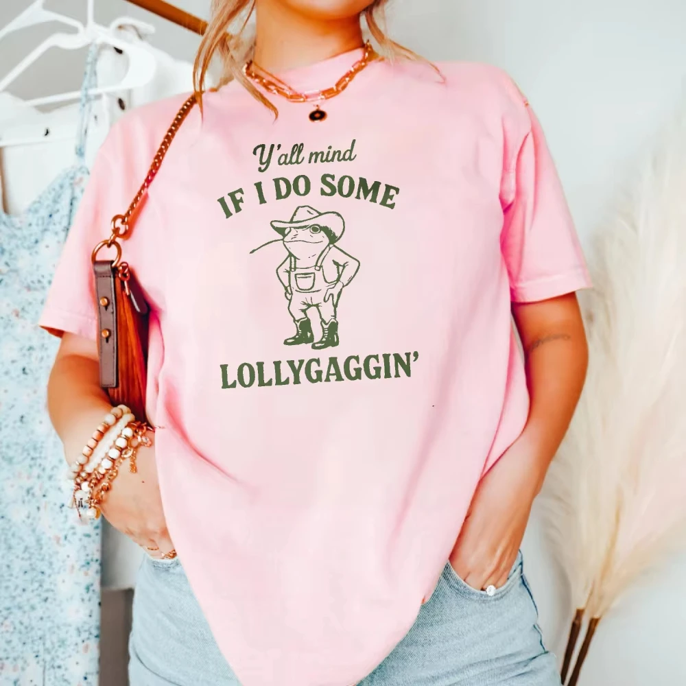 Funny Frog Svg Y'all Mind If I Do Some Lollygagging Tshirt Frog and Toad Tees Lazy Humor Amphibian Clipart Rural Casual Tops