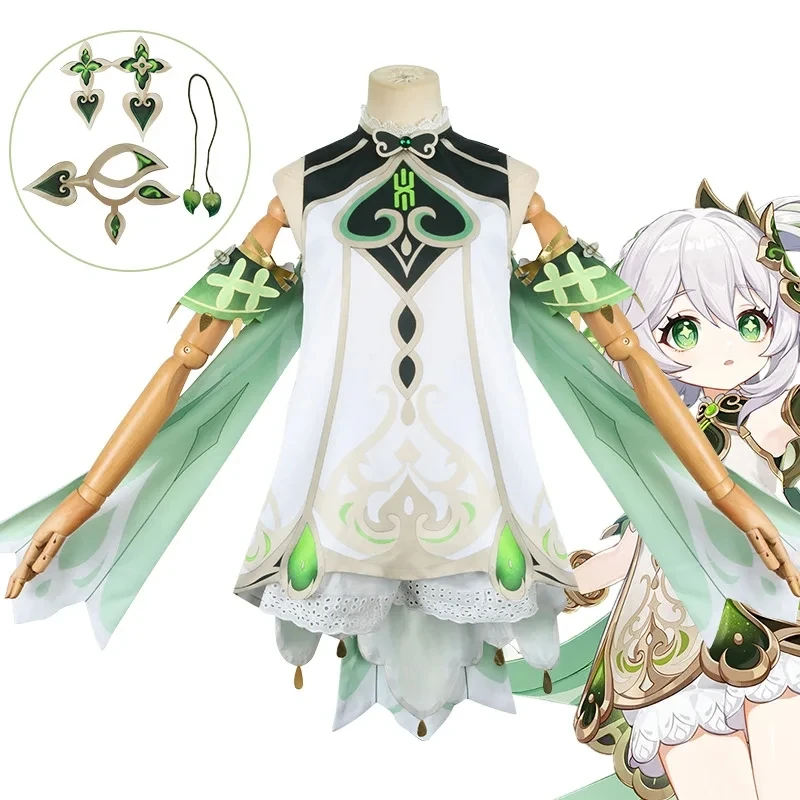 Costume de Cosplay du Jeu Genshin Impact Nahida Estimations er Lord Kusanali, Robe avec Perruque, Tenue de ixd'Halloween pour Femme