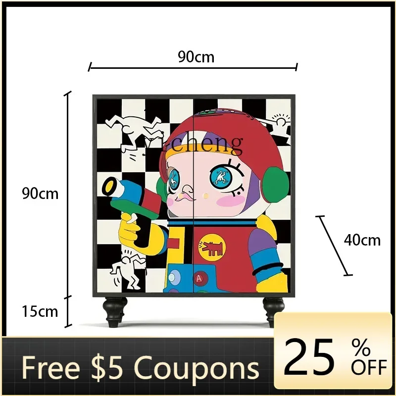 

ZZTQH living room door storage shoe cabinet entrance entrance entrance storage decoration integrated installation-free