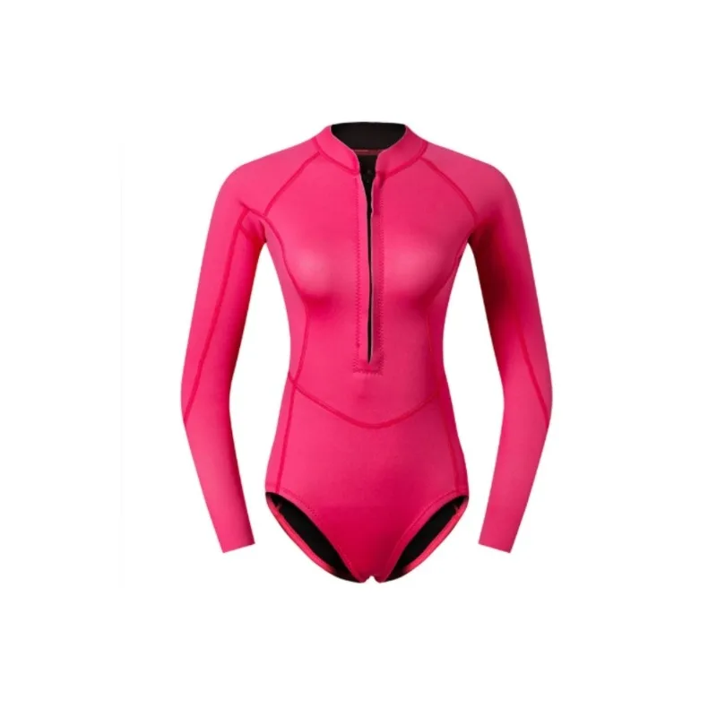 امرأة غواص بدلة غطس 2 مللي متر النيوبرين معدات غطس الوردي كم طويل بيكيني ملابس السباحة تصفح ملابس السباحة بدلة الغوص