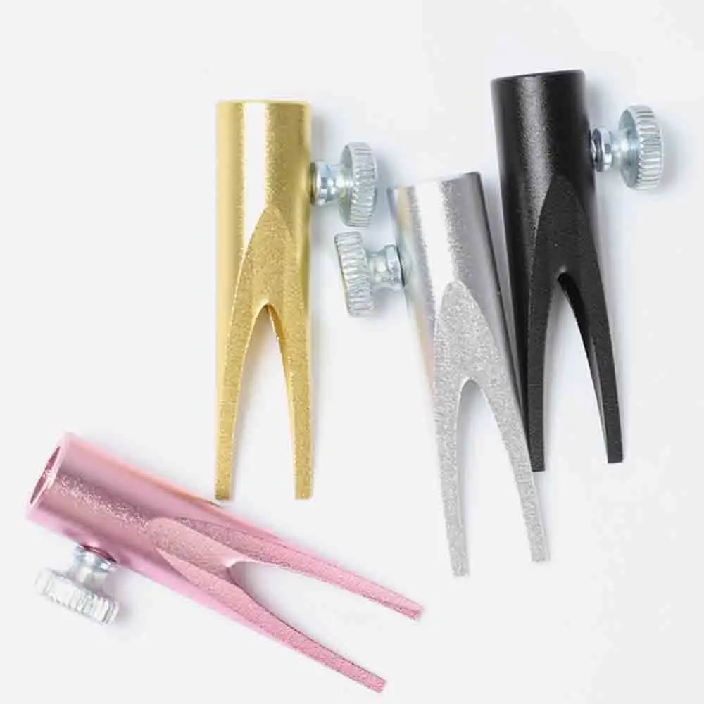 2Pcs Aluminum Alloy Eyebrow Pencil Sharpener Helper Duckbill-Shaped U-Shaped Eyebrow Pencil Sharpening Base Tool Portable