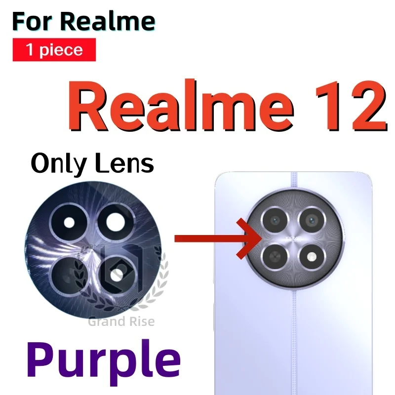 Nuevo Para Realme11 11Pro Realme11X 11Pro+ Realme12 12+ 12Pro Realme12Pro+ Plus Lente Vidrio Cámara Trasera Con Pegamento Sticker Pieza de Repuesto 4