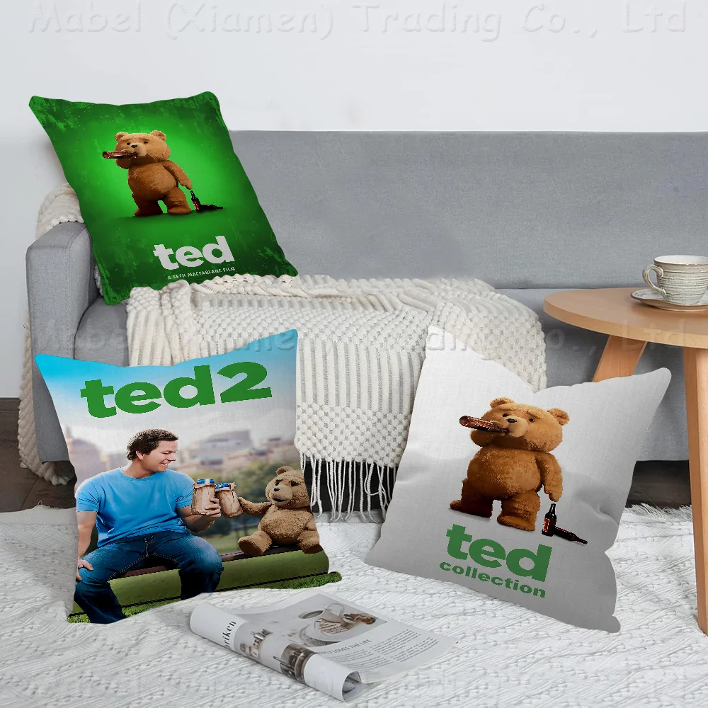 

T-Ted C-Comed Personalized Pillow Cover Kids Bedroom Wild Party Decor Pillowcase Kid Birthday Shower Gift