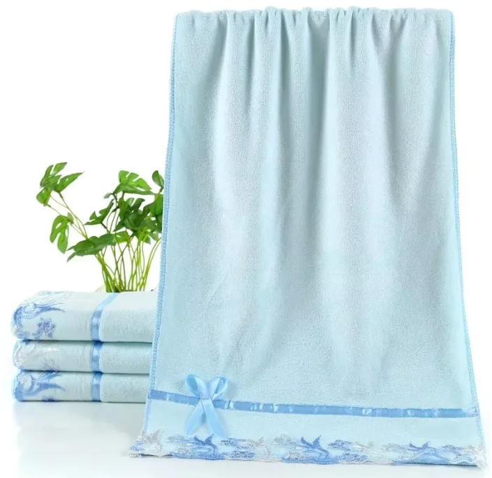 2pcs Quick Dry Microfiber Towel Set Solid Color 75x35cm Face Towel & 140x70cm Bath Towel - Embroidered Bathroom Towels