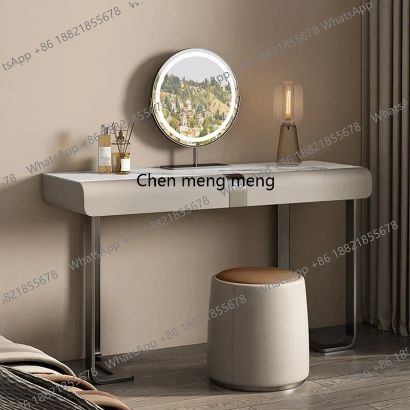 

Stool Set French Vanity Integrated Light Luxury Minimalist Lights Dressers Mirrors Design Small Penteadeira Bedroom Furniture