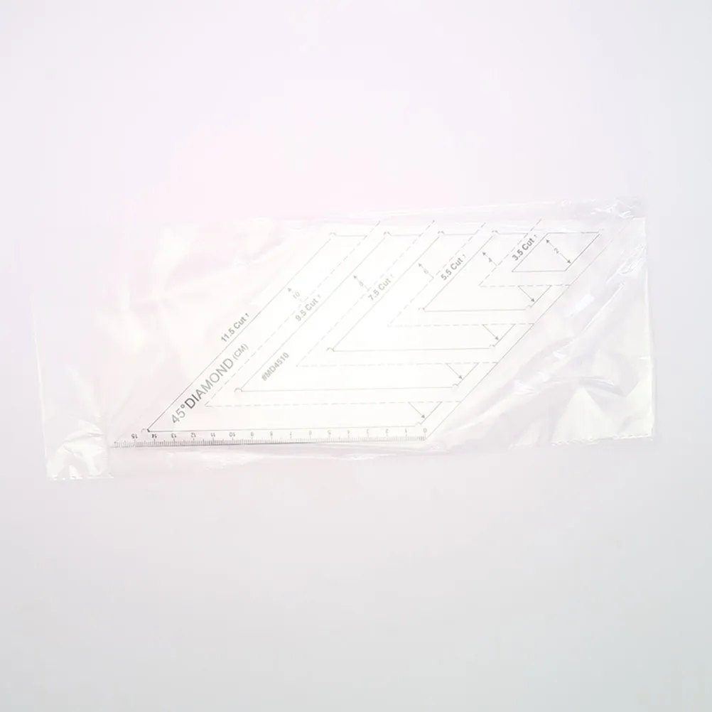 Rhomboid Quilting Ruler 45 Degree Transparent Plastic Template Accurate Marking Scale for Sewing Cutting Crafts Clothes Making view 5