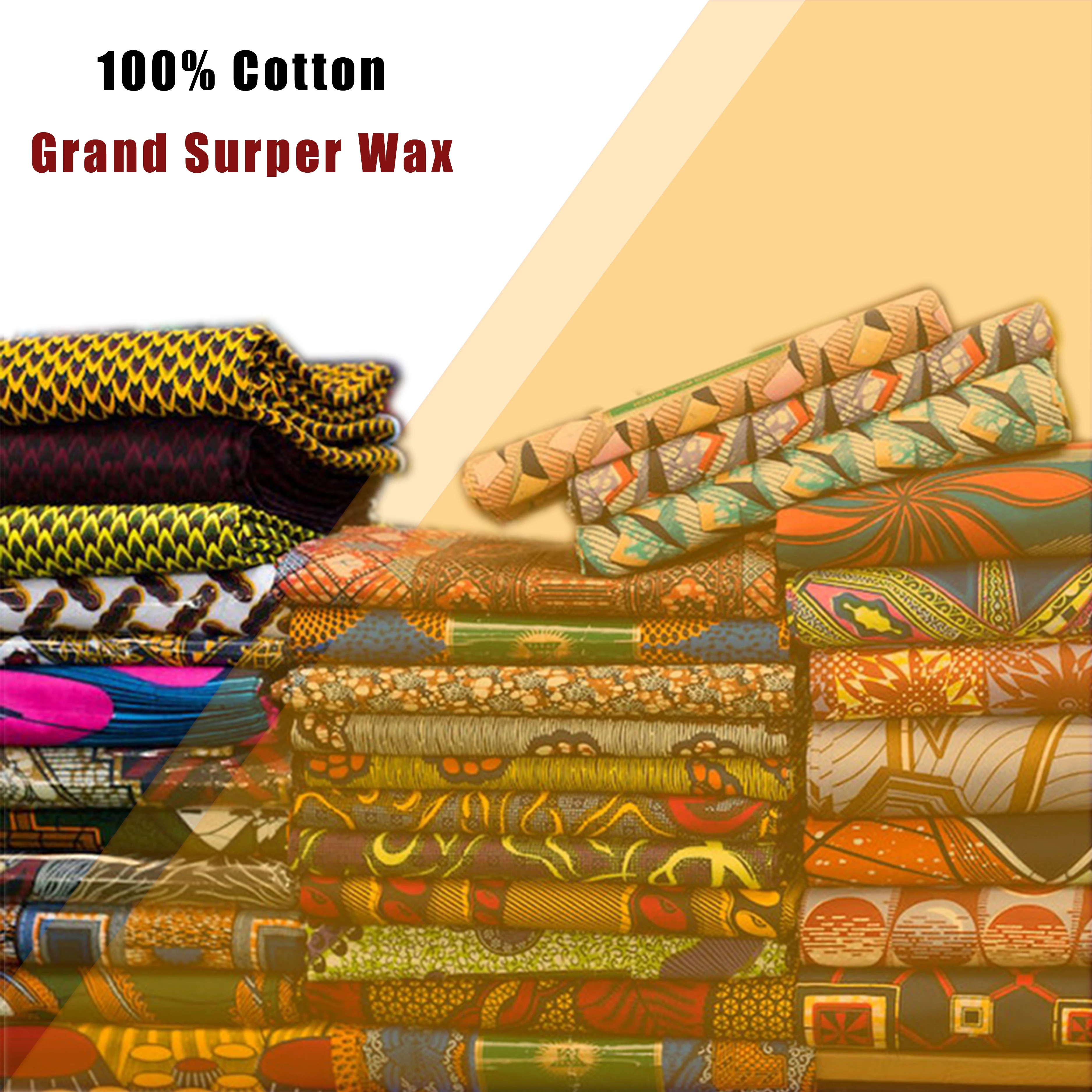 

2025 Super Fabric 100% Original Real Ankara Fabric African Wax Fabric Block Print Batik Dutch Fabric 6 Yards For Wedding Party