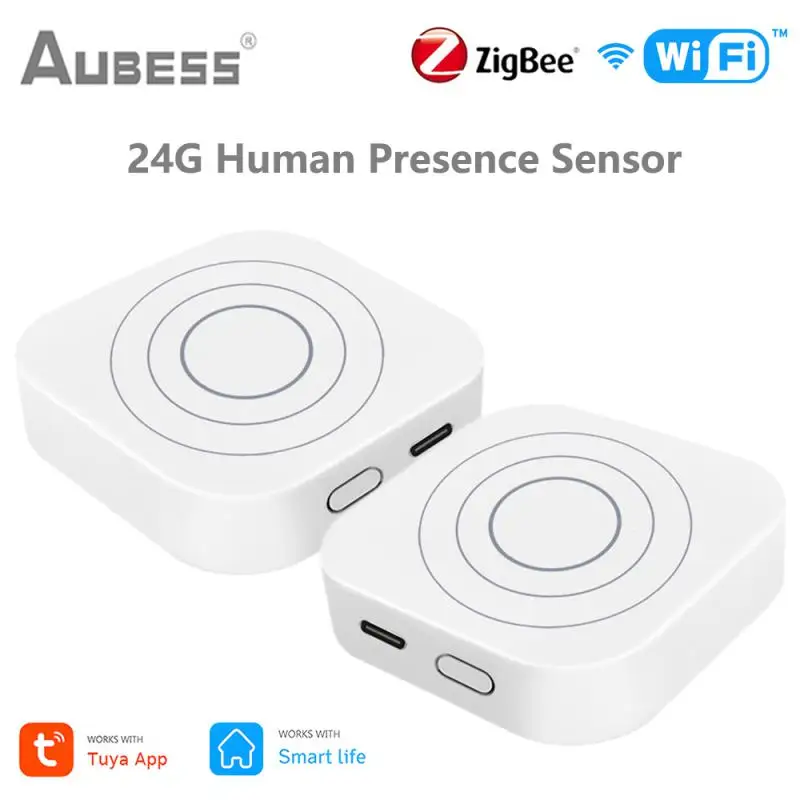 

Aubess Tuya Zigbee/WiFi Human Presence Sensor 24G millimeter Wave Radar 6M Sensing Distance Motion Sensor Support Smart Life APP