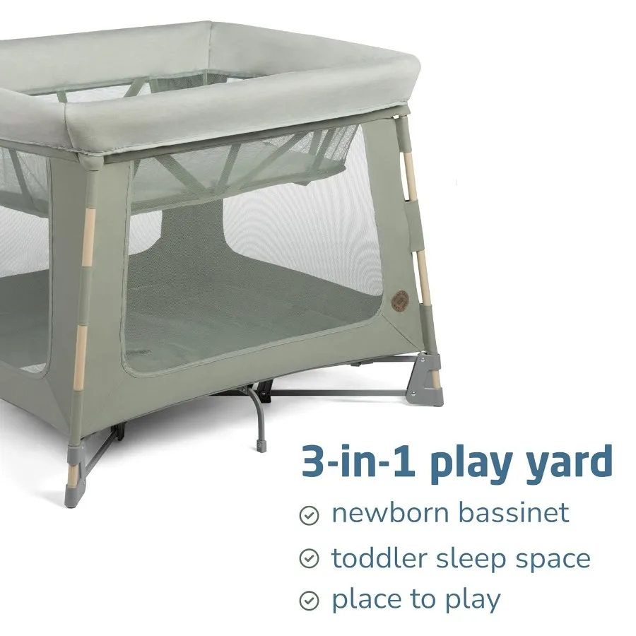 Swift Baby Playard con tappetino Box per bambini Play Yard con culla Box portatile per neonati e bambini piccoli Classico verde