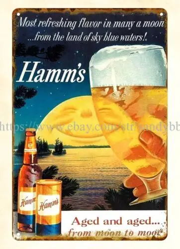 Modern Hamms Beer vineyard bar mancave metal tin sign unframed wall hangings 1pc sign
