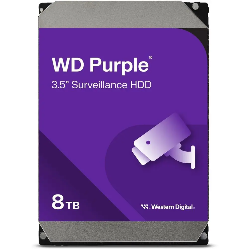 

8TB WD Purple Surveillance Internal Hard Drive HDD - SATA 6 Gb/s, 128 MB Cache, 3.5" - WD84PURZ