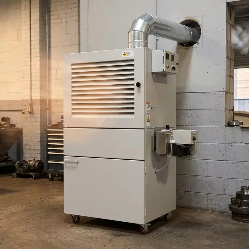 WBH2000 Fully Automatically Big Power Hot Air Heater With Air Compressor Waste Oil Heater Mobile Oil Heater