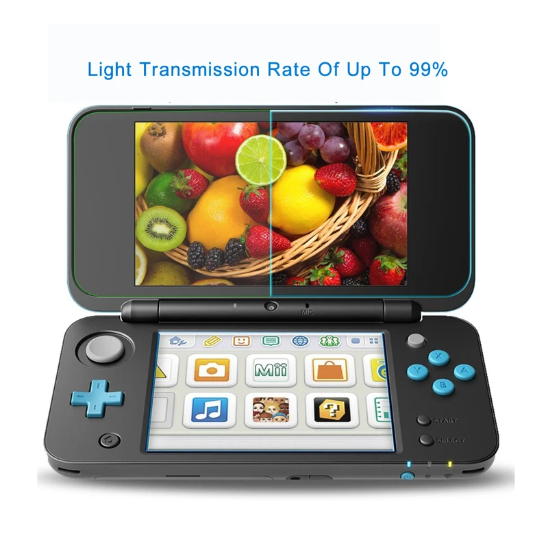 2PCS/Set Tempered Glass for Nintendo New 2DS XL/LL Screen Protector Protective Filter for 2DS XL XL LL (New Version) Accessories