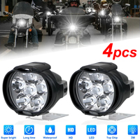 1/4Pcs Motorcycles Headlight Working Spot Light 6 LED Auxiliary Motorcycles Headlight Motorbike Fog Lamp Scooter Modified Bulbs