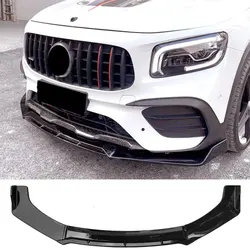 Front Bumper Lip for Mercedes Benz GLB X247 180 200 220 2020-2023 Air Splitter Car Body Kit Spoiler Black Skirts Accessories