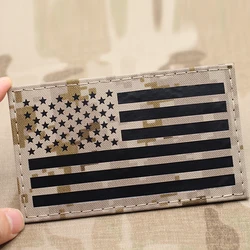 US Flag Laser Cutting Patch Infrared Combat Patch Military Patch tactical vest patch  2×3.5inch