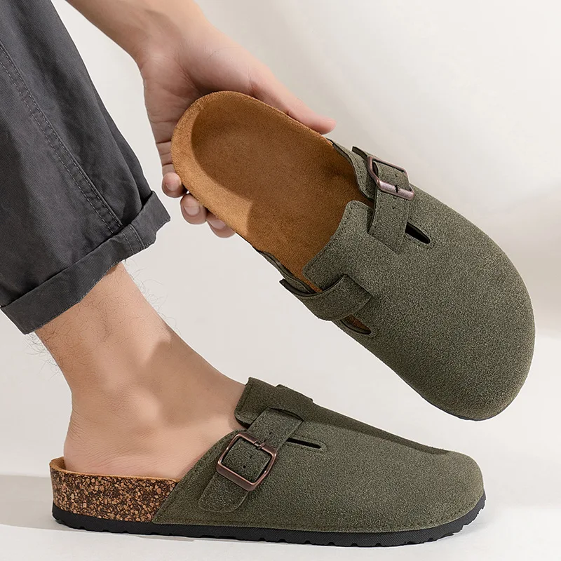 Shoes for Men Fashion Mules Slippers Women Couples Clogs Cork Insole Sandals Outdoor Beach Slides Home Shoes Zapatos De Mujer