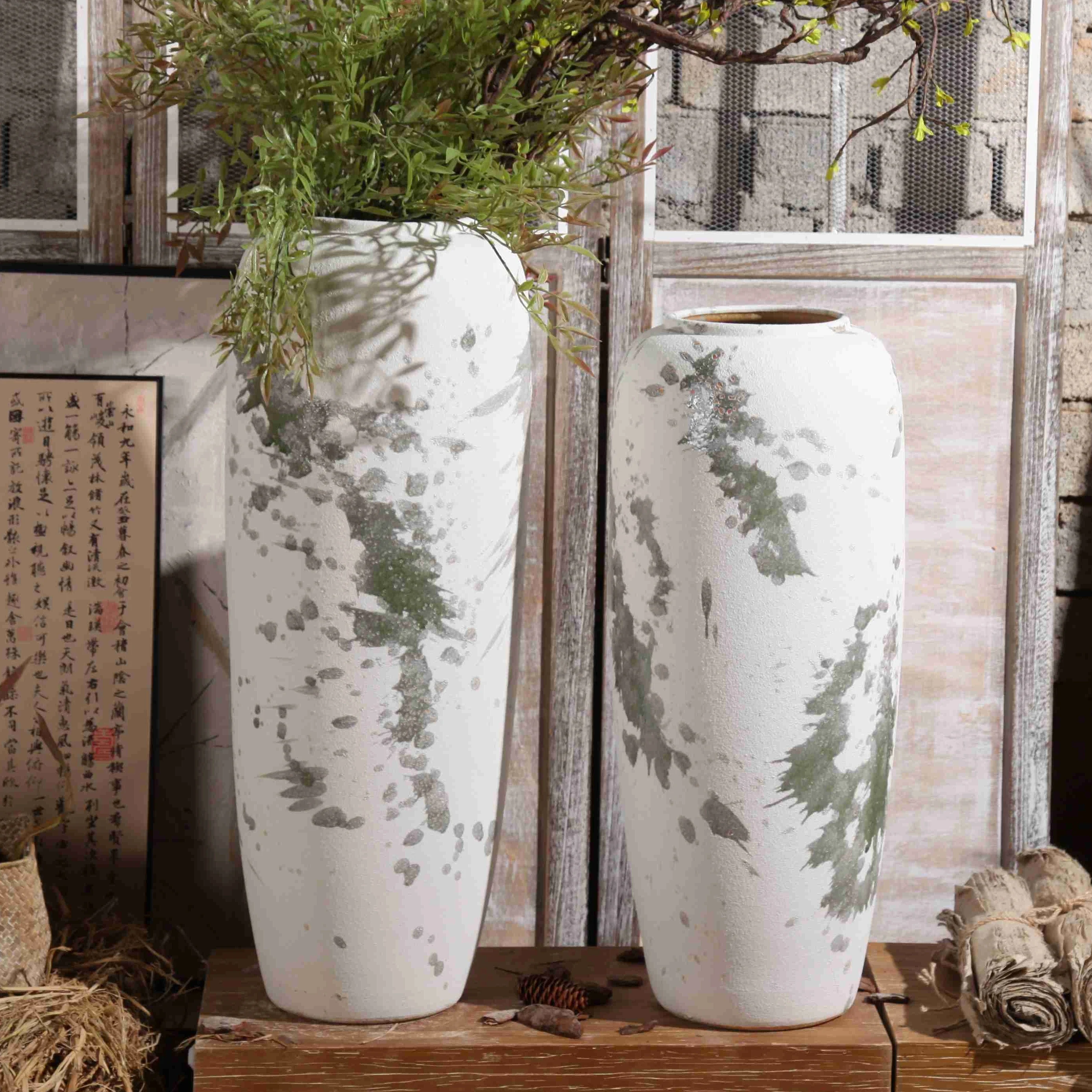 

Rustic Nordic Home Decor Tall Retro Decoration Ceramic Large Floor Vase