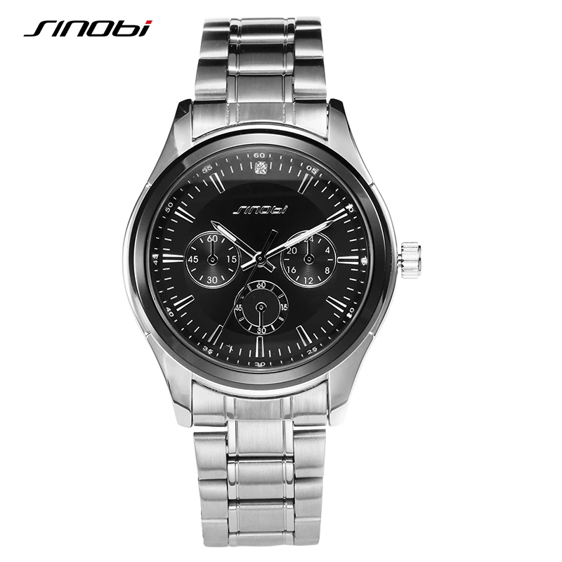 SINOBI Fashion Design Mens Watches Original Top Man\'s Quartz Wristwatches Brand Gifts Clock for Male Watch Relogio Masculino