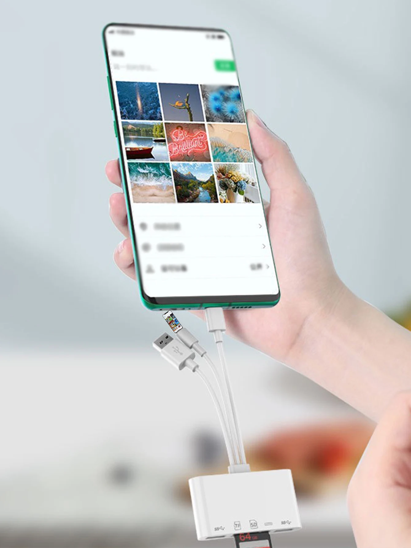 3-Draht-5-in-1-Kartenleser, USB2.0, Multifunktions-OTG-Konverter, Hoch geschwindigkeit übertragung, kompatibel mit iPhone/Android/iPad
