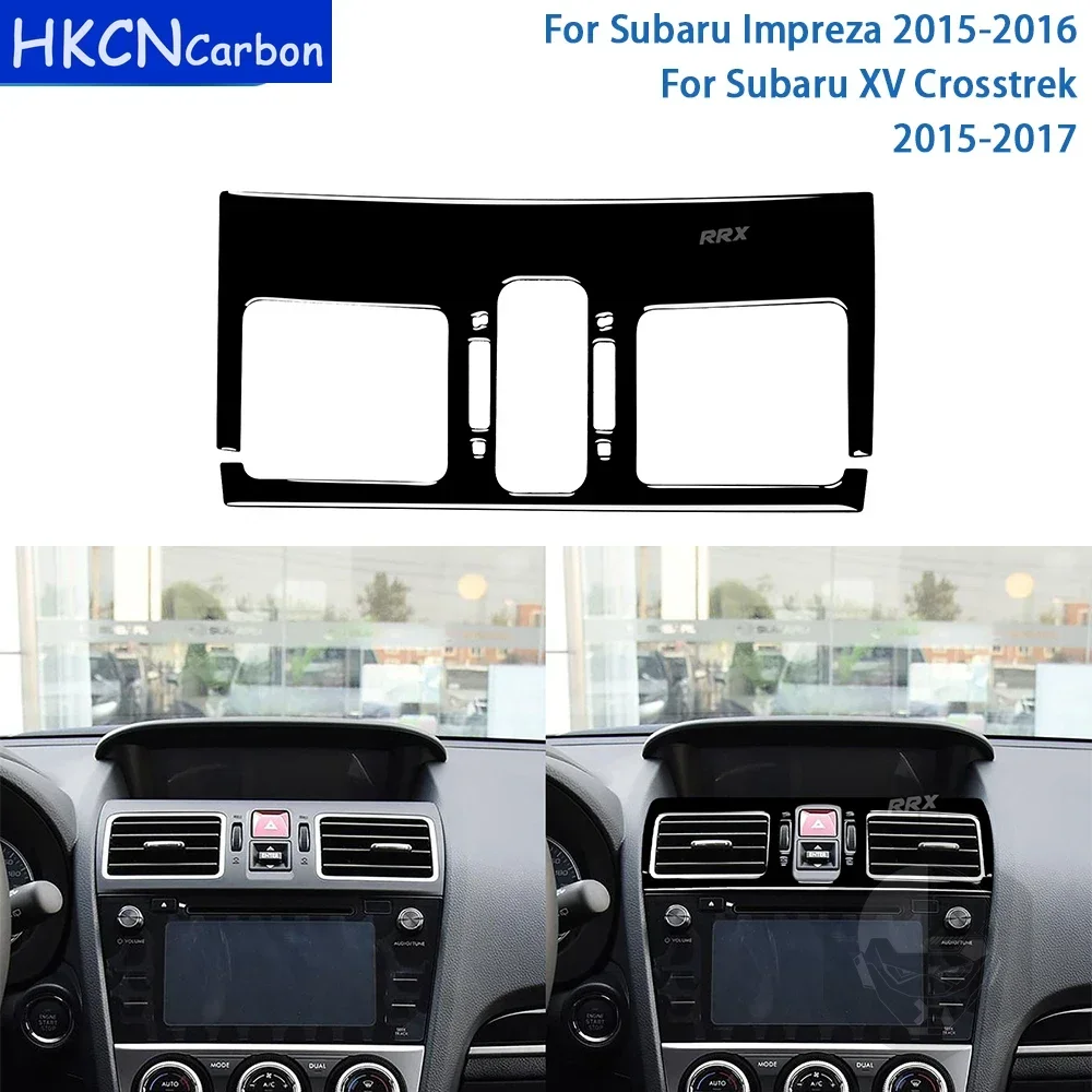 For Subaru Impreza 2015 2016/Subaru XV Crosstrek 2015 2016 2017 Accessories Car Black Plastic Central Air Outlet Trim Sticker