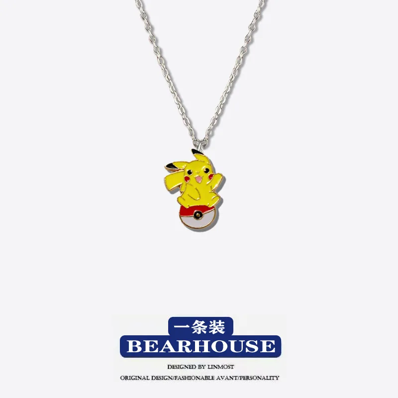 Anime Pokemon Pikachu Necklace Cartoon Figrues Pikachu Bulbasaur Children Toys Necklaces Pendant Kawaii Chain Birthday Gifts