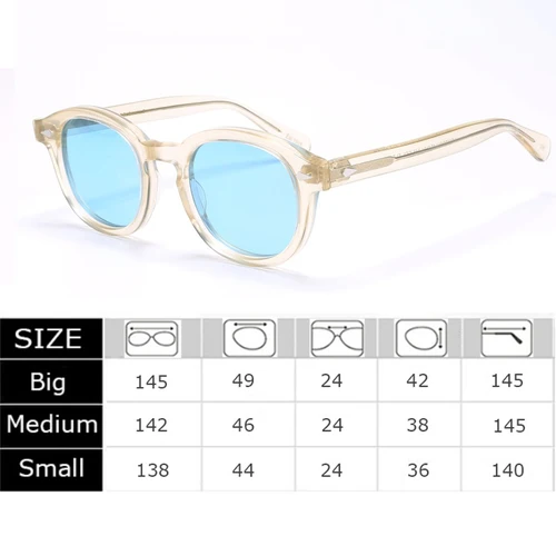 Imagen 2 del producto Gafas de sol para hombre Johnny Depp Lemtosh, gafas de sol polarizadas para mujer, marca de lujo, montura de acetato Vintage, gafas de visión nocturna