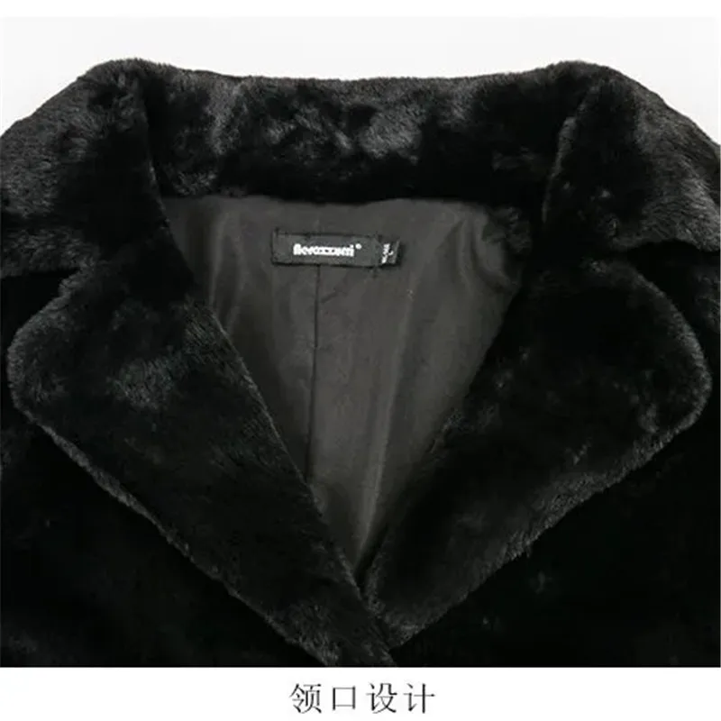 2026 neue Winter Mode Mid-Länge Pelzmantel Frauen Elegante Langarm Nachahmung Nerz Pelz Jacke Damen Dicke Warme mantel W1075