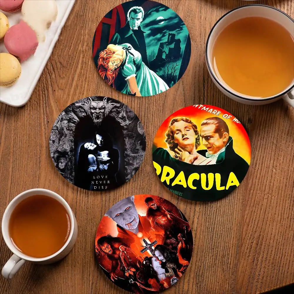 Horrible Vampire Movie D-Dracula Wooden Coaster Coffee Teacup Decoration Coffee Shop Beverage Shop Family Restaurant Decoration