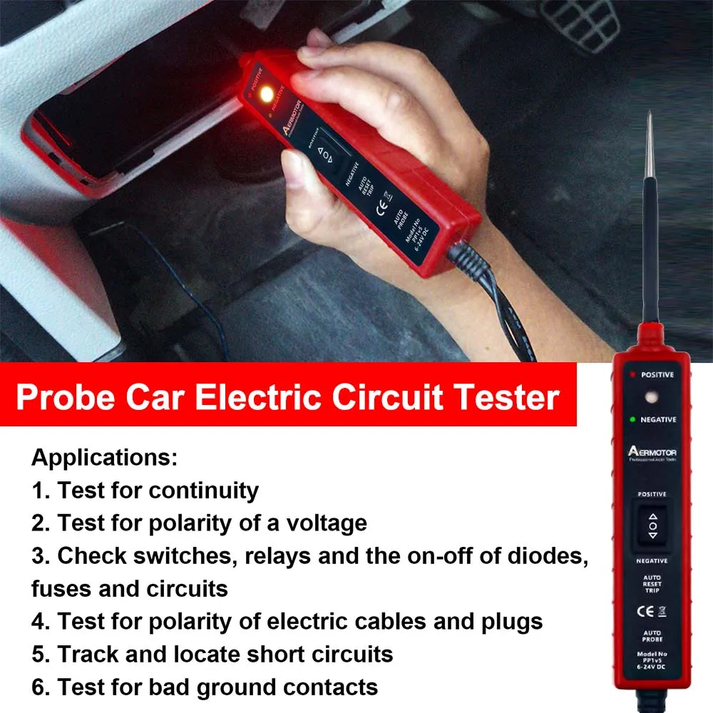 Automotive Electric Circuit Tester Car Electrical System Tester Automobile Circuit Tester With Power Switch Vehicle Diagnostic