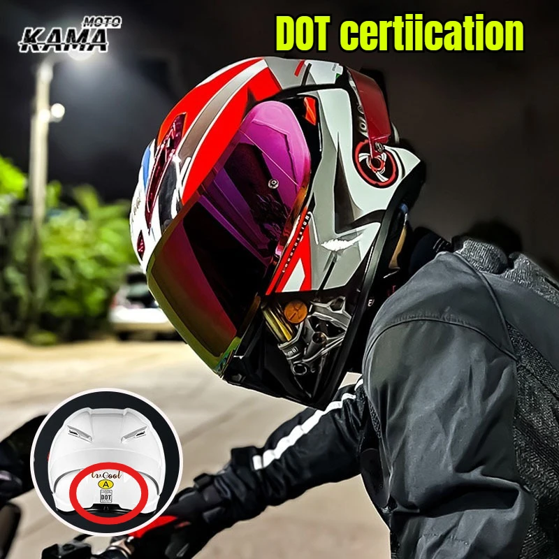 

Motorcycle Double Mirror Full Helmet Off-road Full Helmet Safety Cycling Helmet Four Seasons Motorsiklet Kask DOT Certification