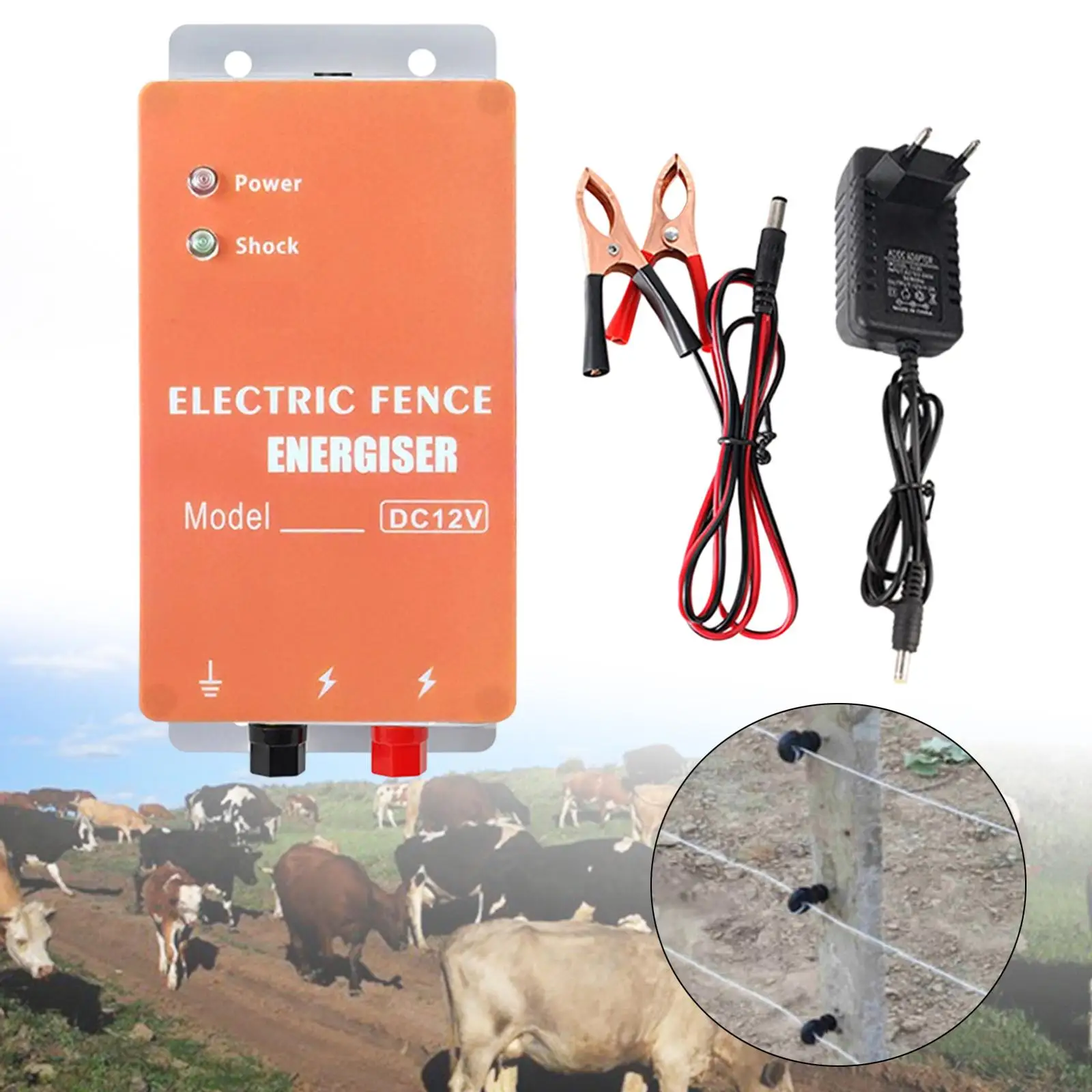 

Livestock Fence Energizer Compact ABS Powered Controller System for Farm Cattle Poultry Pet Guard