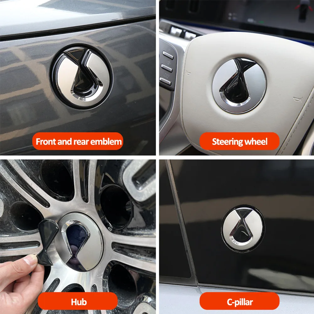 ل Denza N9 بالتنقيط الغراء شعار السيارة لاصقة تزيين الأسود المحارب تعديل لوازم مغطاة مغطاة مقاوم للماء ودائم